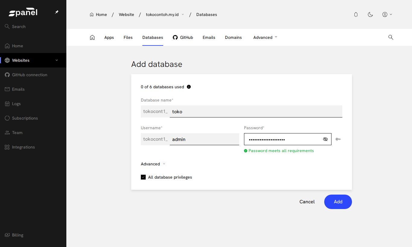 Form tambah database