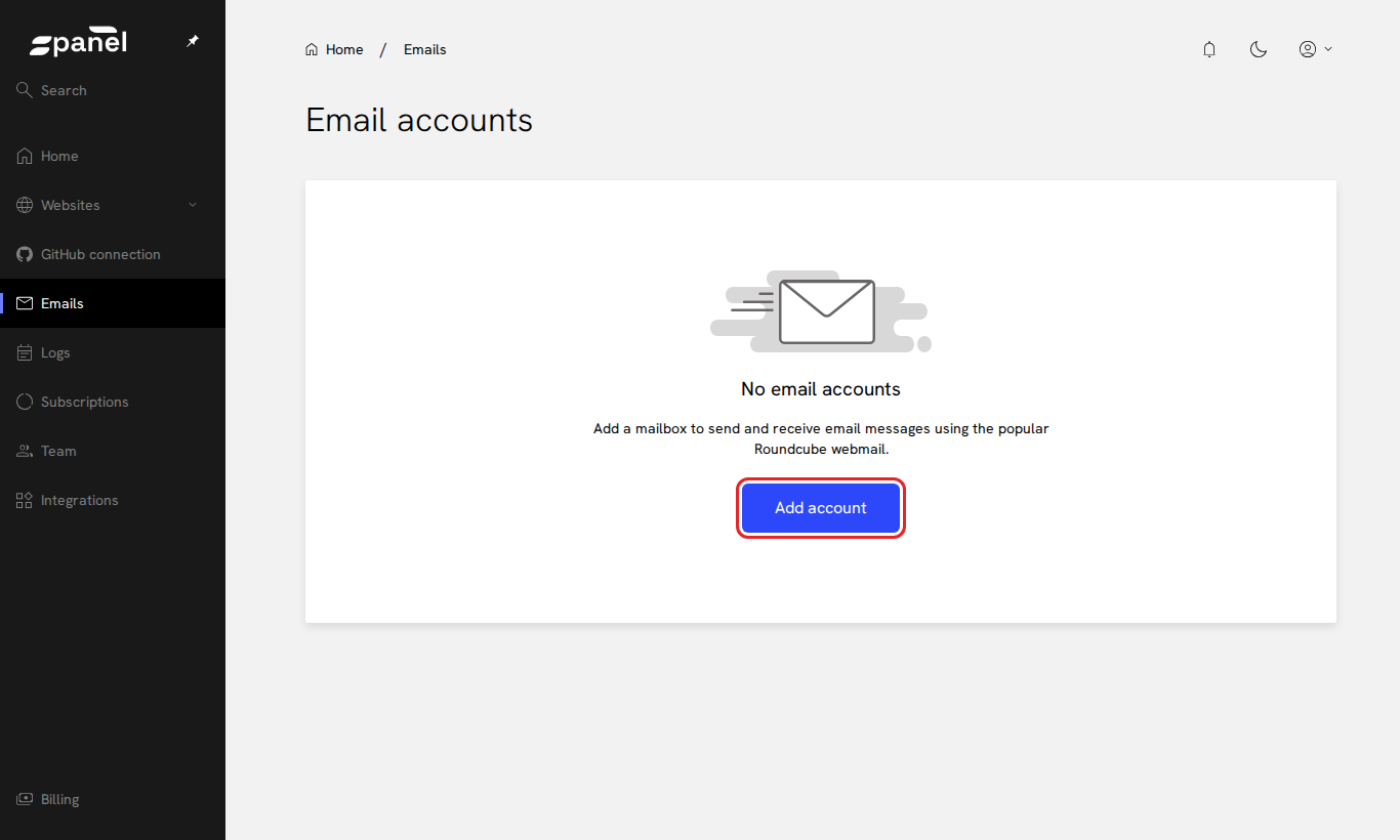 Tombol Add account
