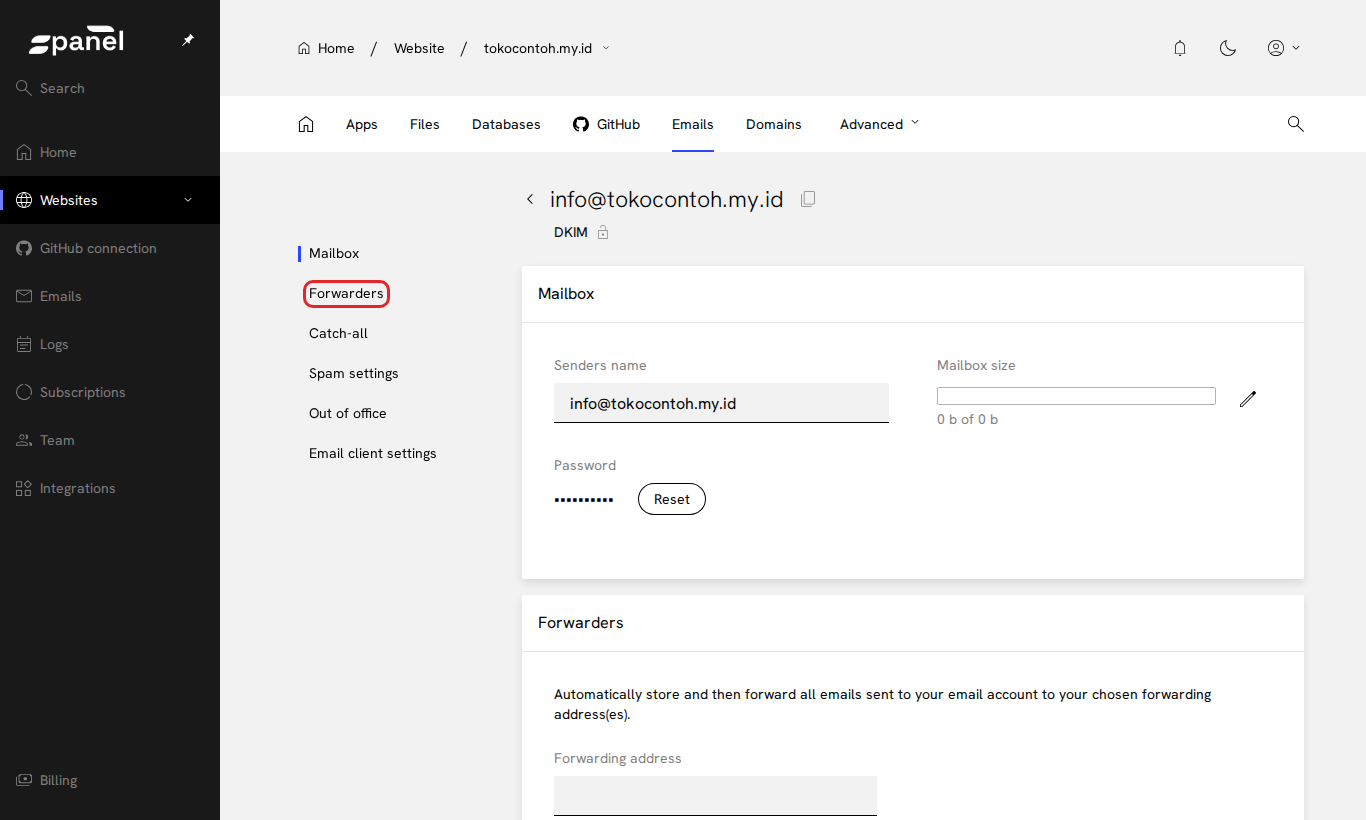 Menu Forwarders
