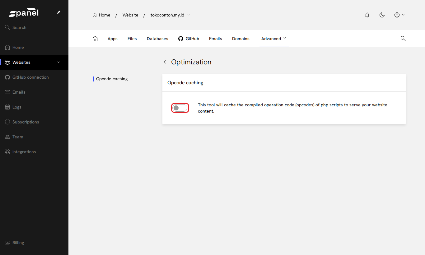 Sakelar Opcode caching
