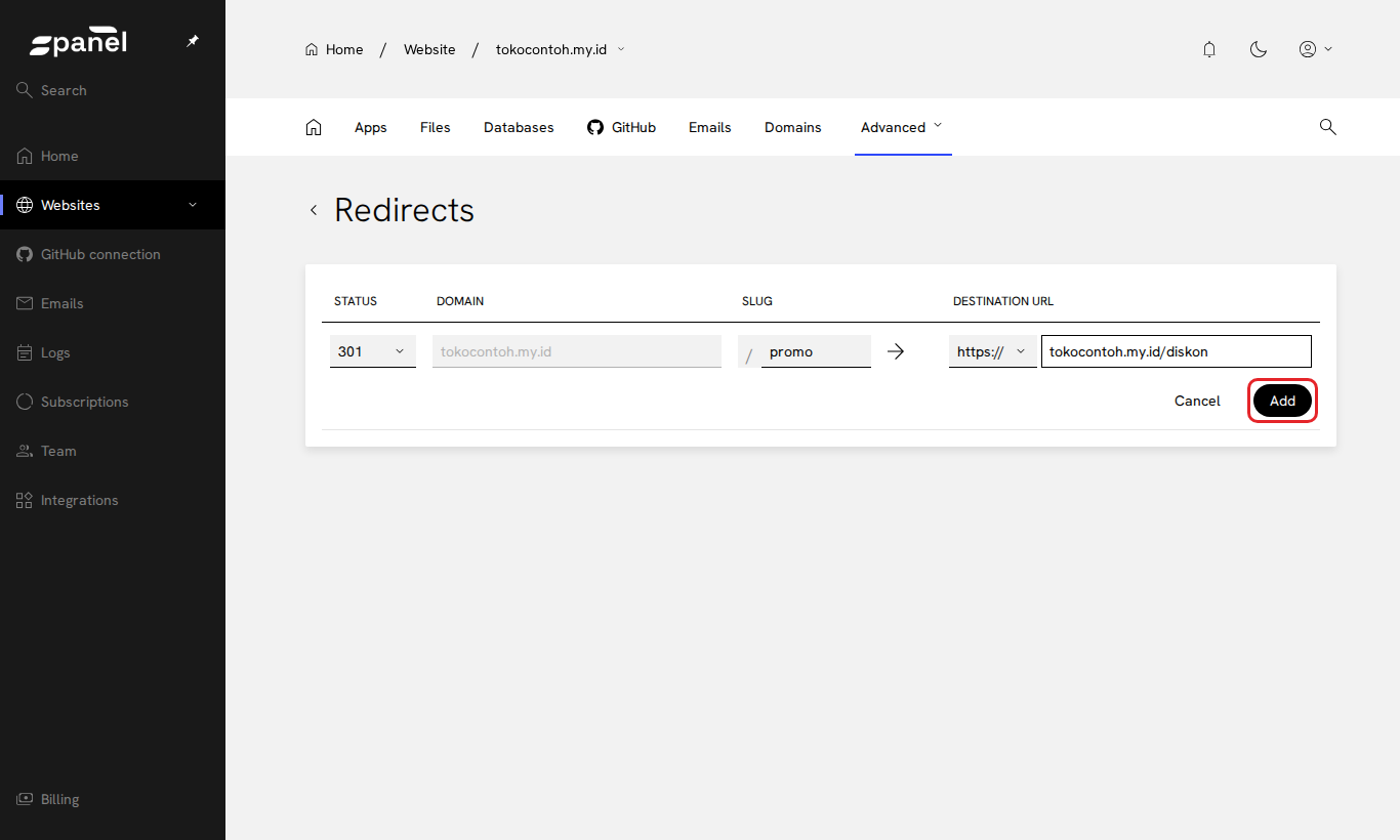 Form redirect