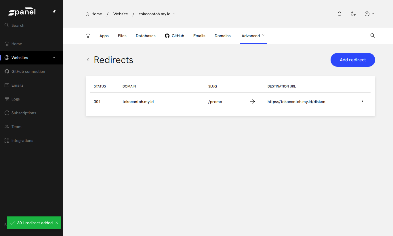 Daftar redirect